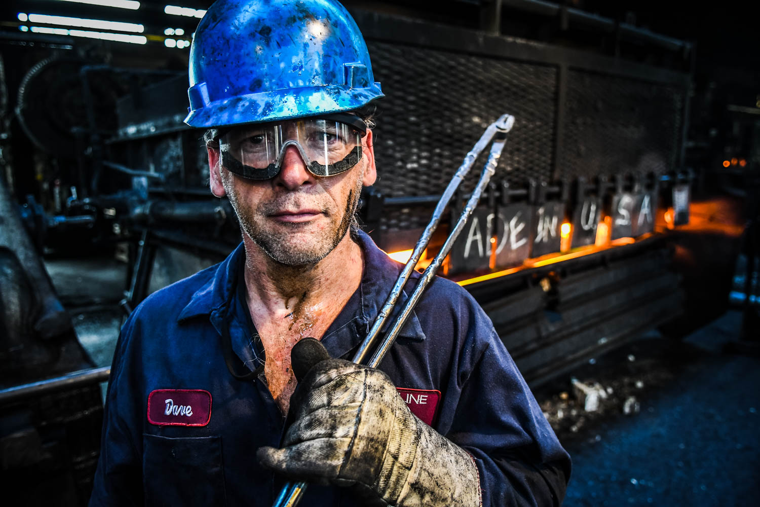 Dave Wilkey, a hammer forge operator at Moline Forge. 